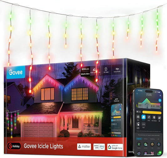 Govee Smart RGBIC Icicle Lights - Outdoor IP67 Waterproof