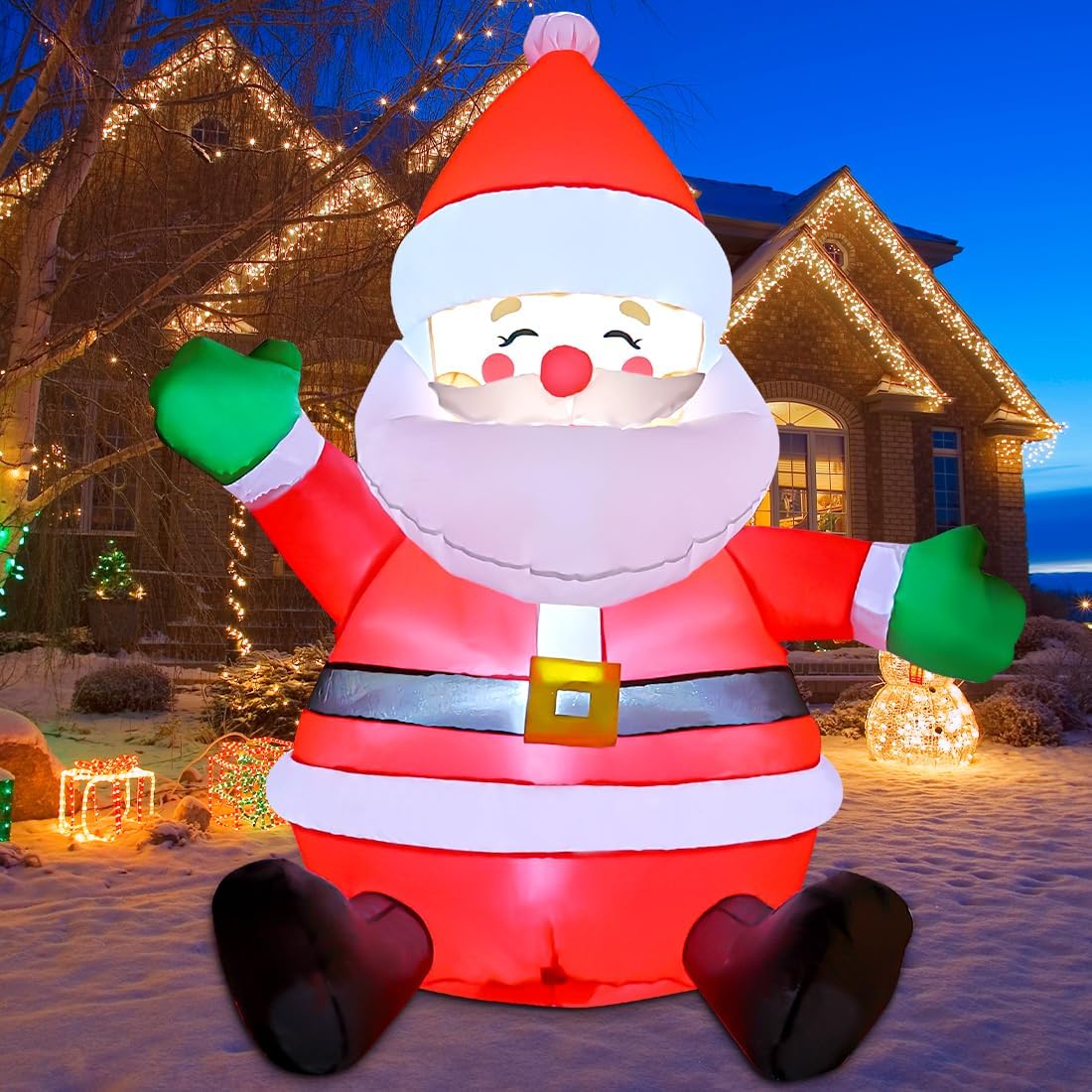 GOOSH 5ft Inflatable Santa Outdoor Christmas Decor