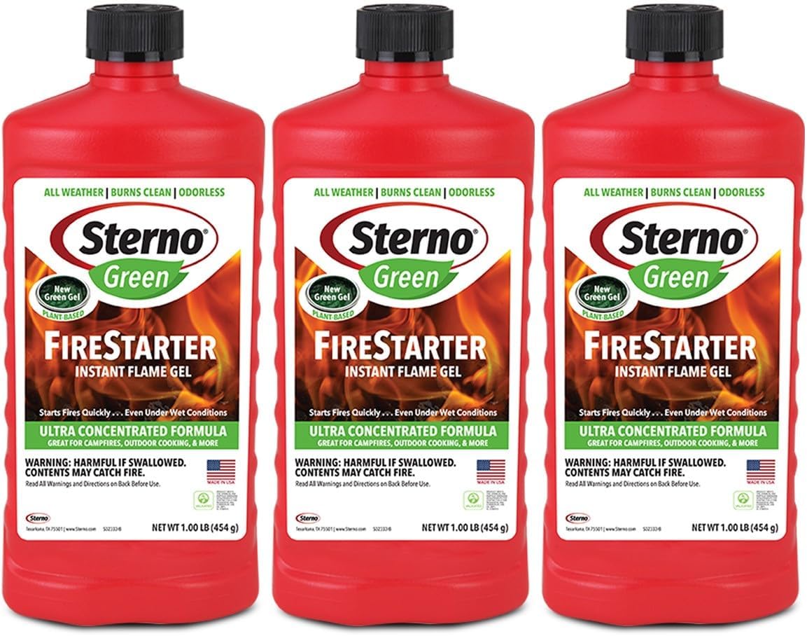 Sterno Fire Starter Gel - Instant Flame, 6 x 16oz