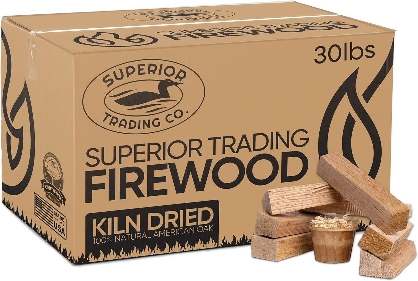 Superior Trading Oak Mini Firewood Starter Kit