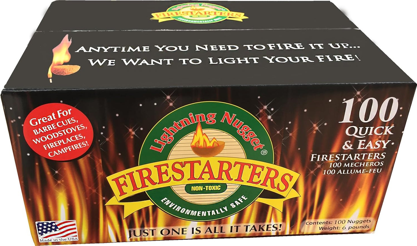 Lightning Nuggets N100SEB Fire Starters - 100 Count