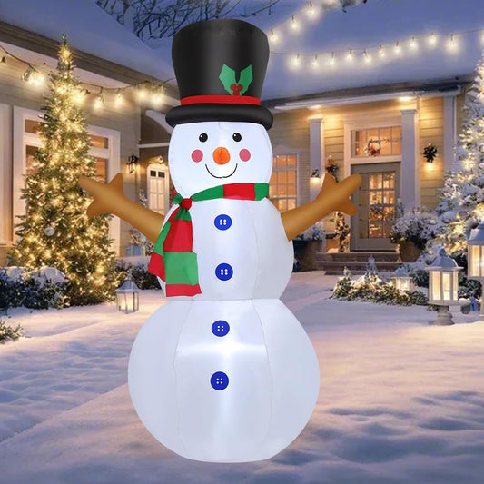 4ft Inflatable Snowman with LED Lights - Outdoor Xmas Decor