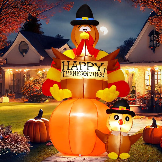 6 FT Thanksgiving Turkey Inflatable Outdoor Yard Decor