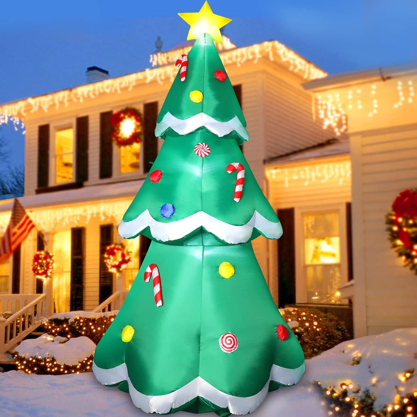 Inflatable Christmas Tree - 7FT, LED Lights