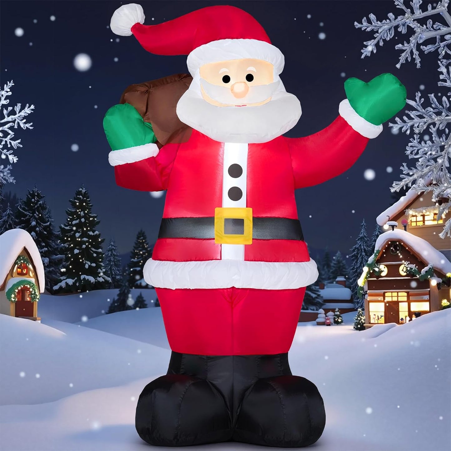 6 FT Inflatable Santa Christmas Decorations w/ LED Lights