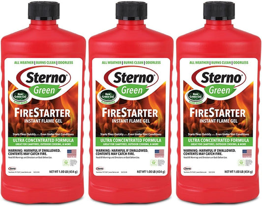 Sterno Fire Starter Gel - Instant Flame, 6 x 16oz