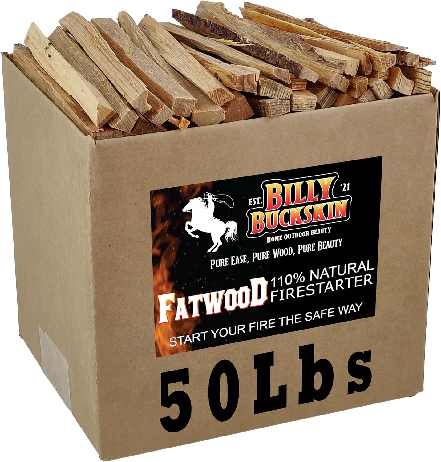 Billy Buckskin Fatwood Fire Starters - Natural & Easy