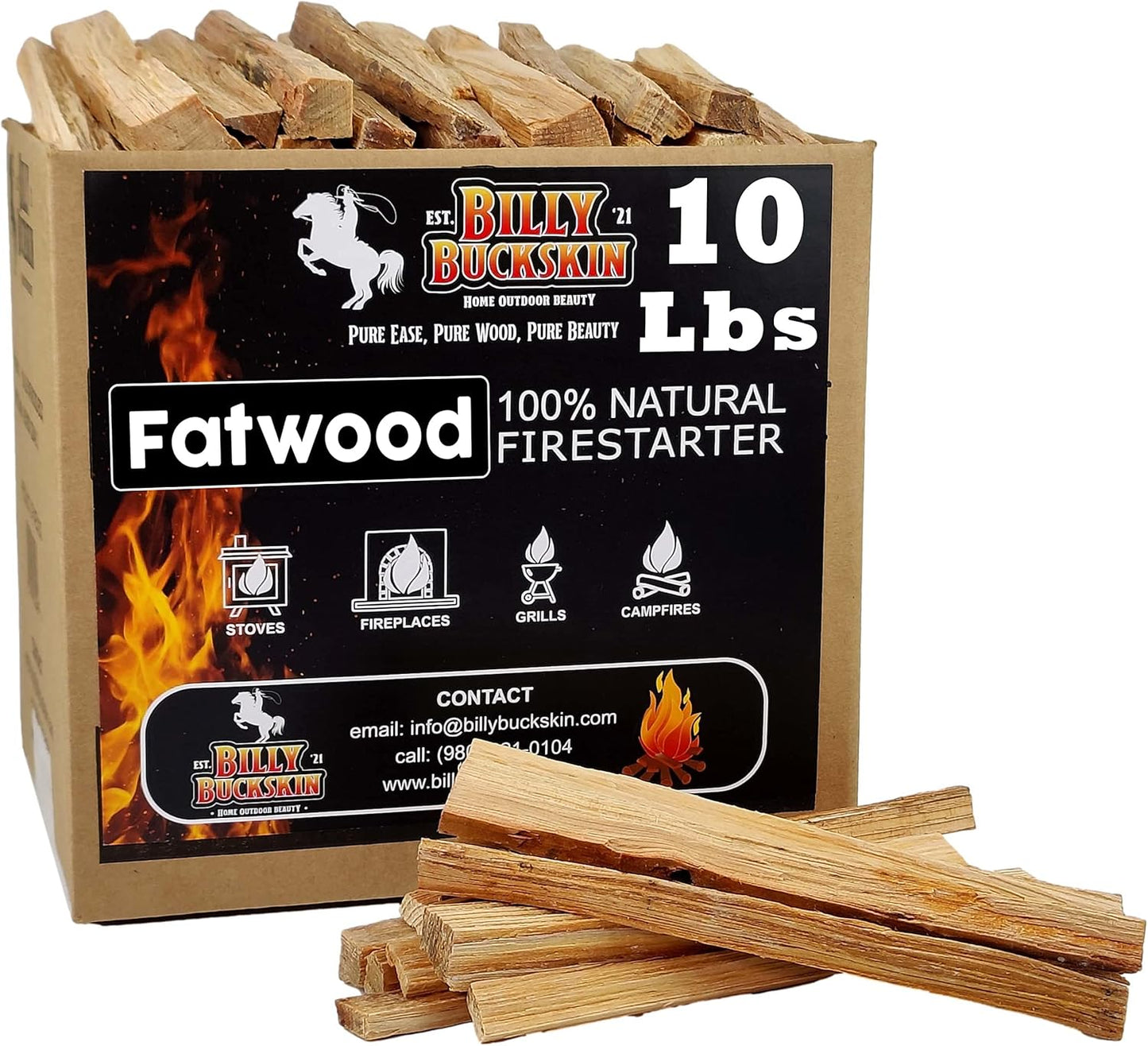 Billy Buckskin Fatwood Fire Starters - Natural & Easy
