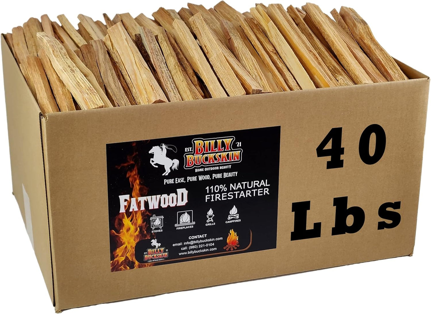 Billy Buckskin Fatwood Fire Starters - Natural & Easy