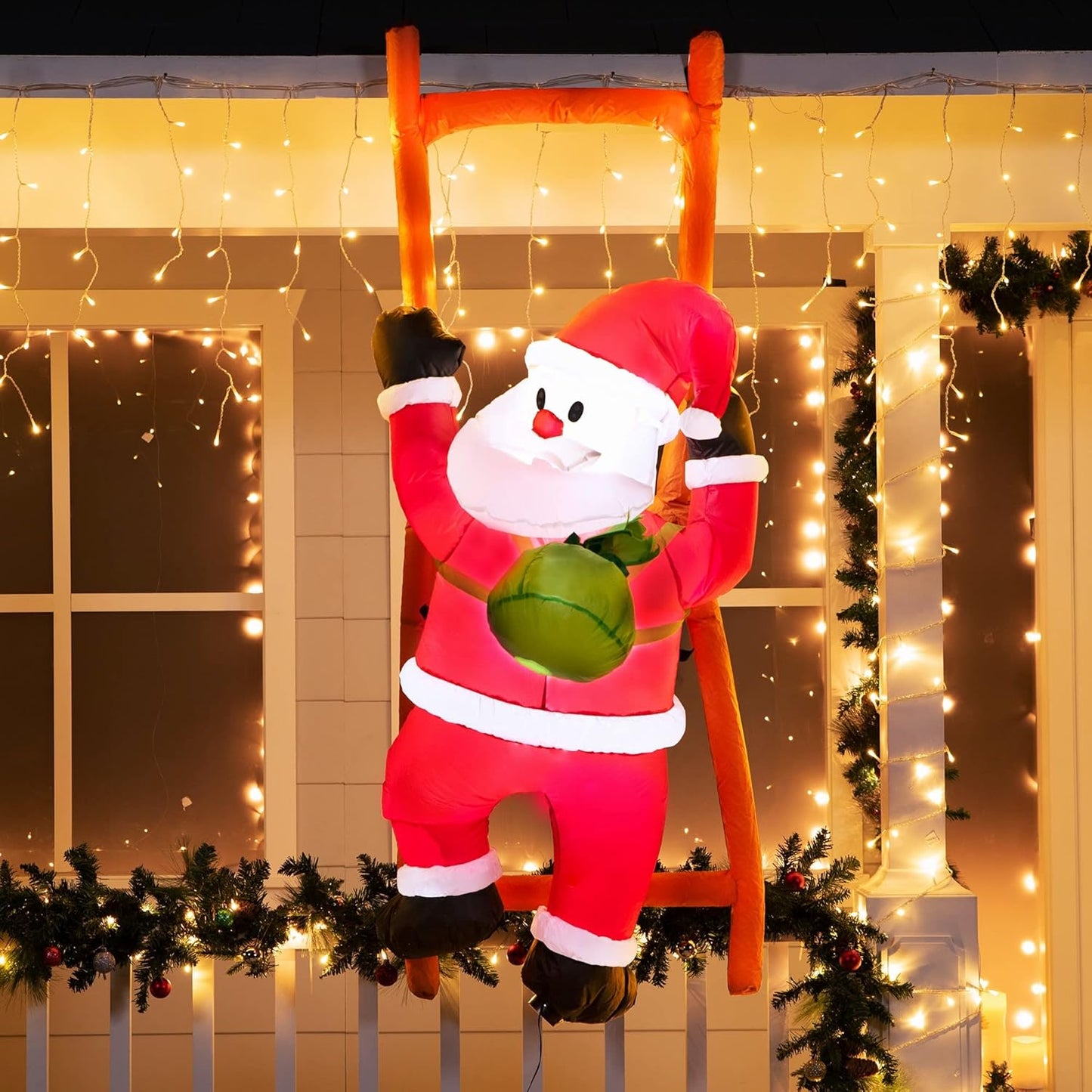 6 FT Inflatable Santa Christmas Decorations w/ LED Lights