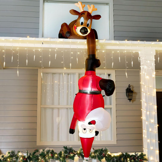 8ft Christmas Inflatables: Santa & Friends